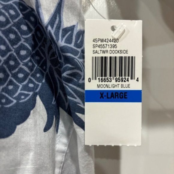 IZOD MENS Saltwater Dockside‎ Short Sleeve Pineapple Shirt - Size XL - Picture 3 of 7